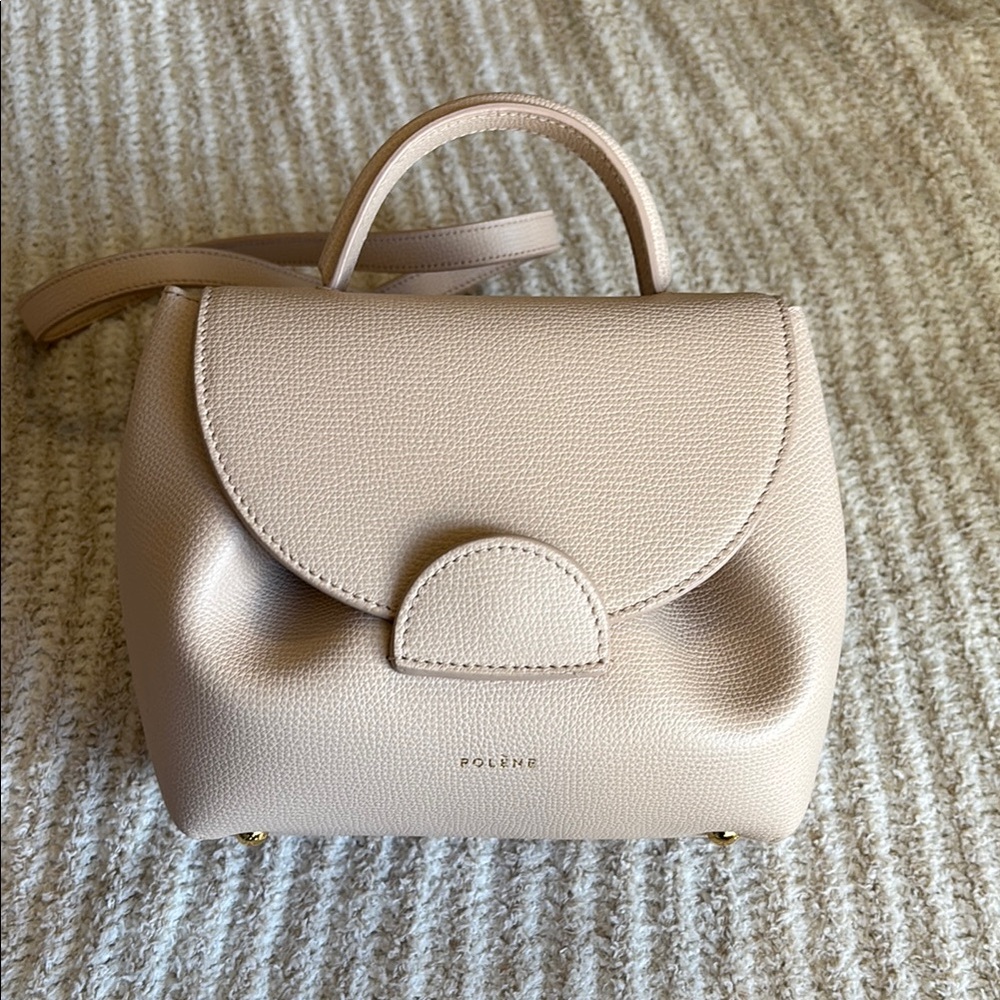 Polene Nude Leather Handbag